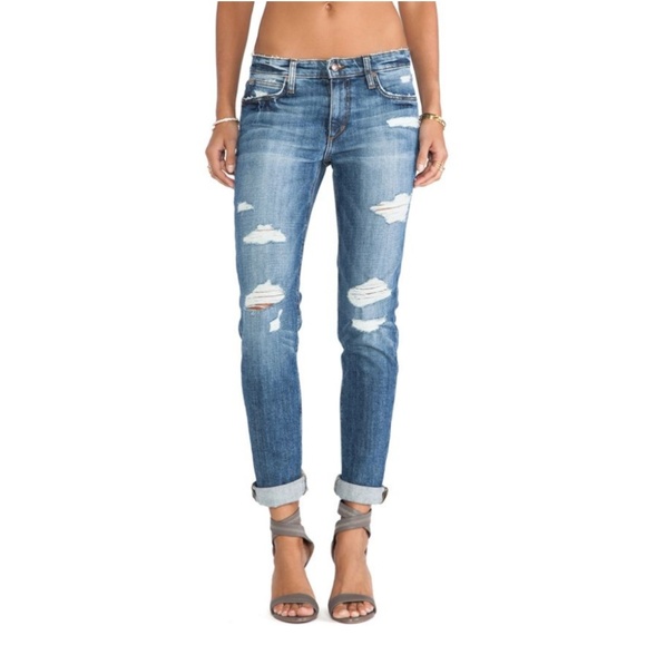 Joe's Jeans Denim - Joe's Gessa Slouched Slim Distressed Jeans Sz 24